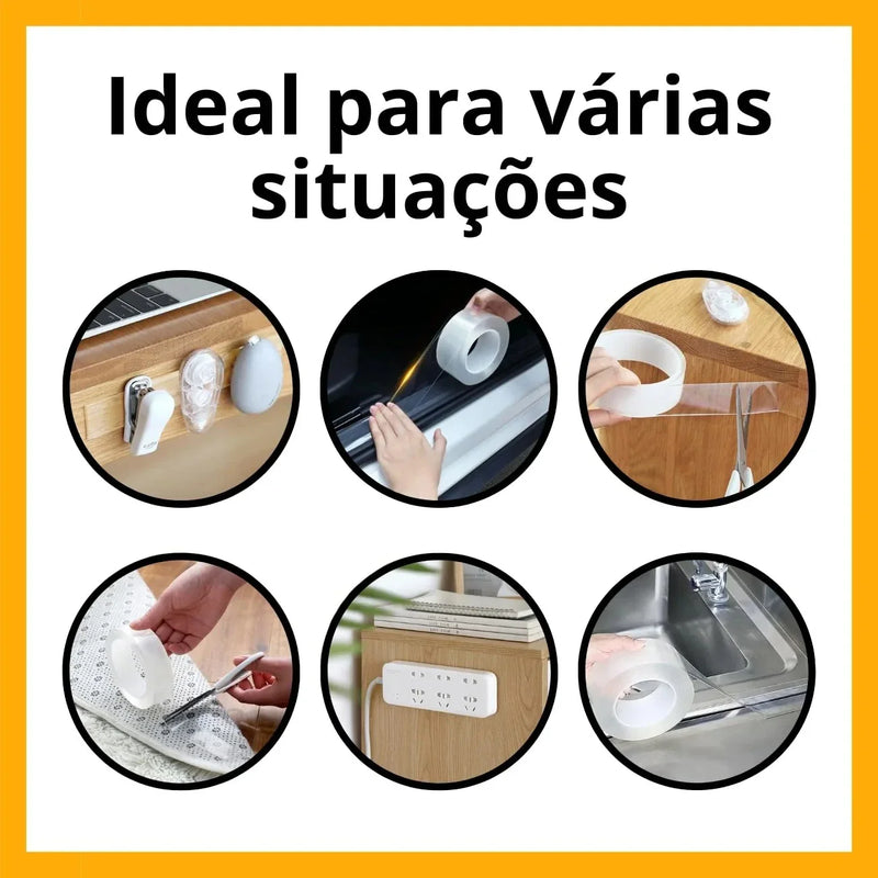 Fita Dupla Face 3M - Adesivos Transparentes Resistentes (COMPRE 1 LEVE 2)